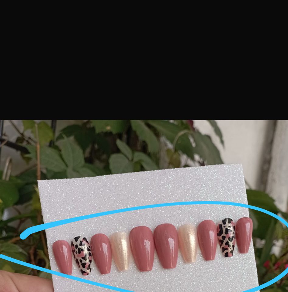 GLOSS Rosé Leopardo - press-on largas