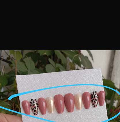 GLOSS Rosé Leopardo - press-on largas